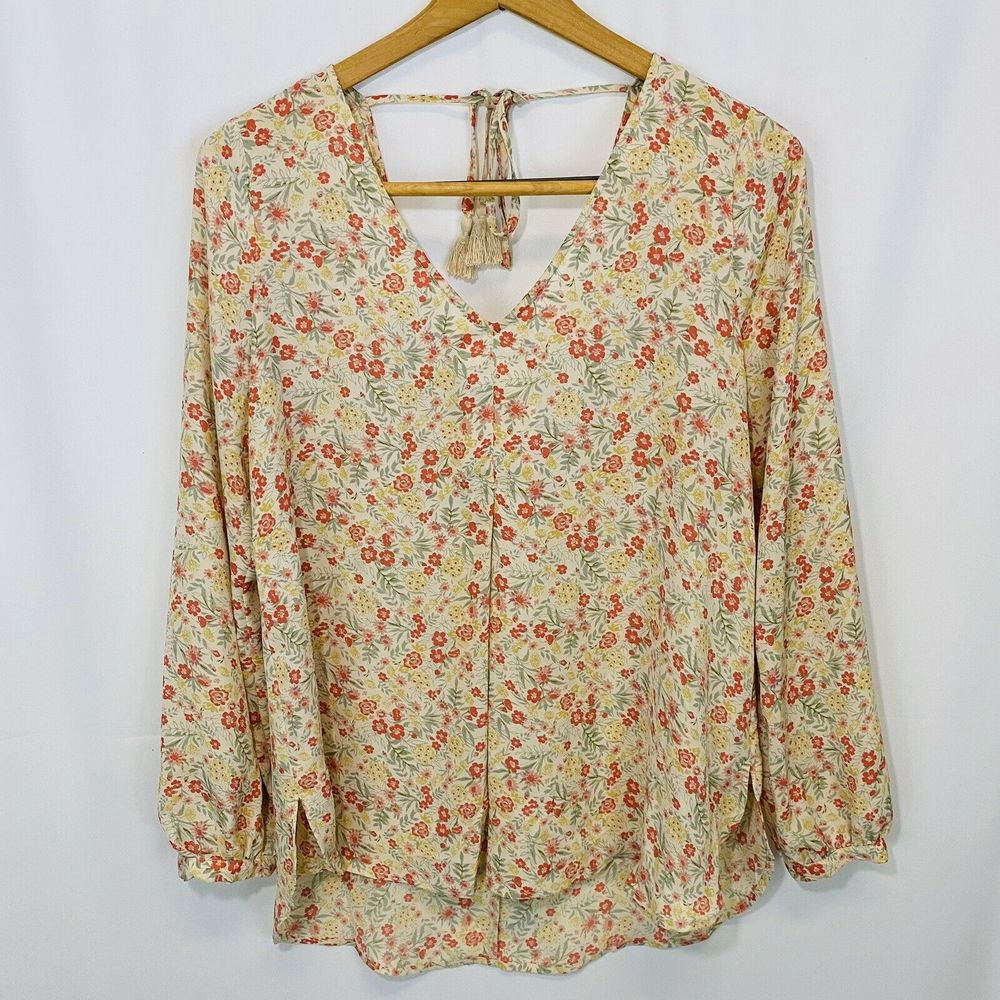Lauren Conrad Floral Peasant Top Blouse